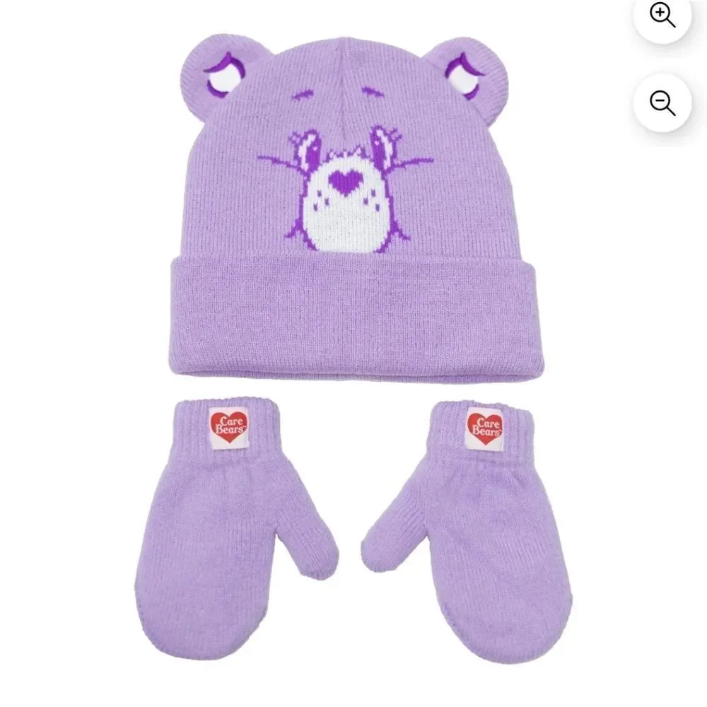 Nwt Care Bears Licensed Hat And Mitten Set, Lilac, Size 2-5T